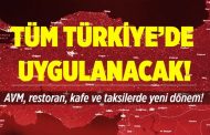 AVM, restoran, kafe ve taksilerde yeni dönem başlıyor