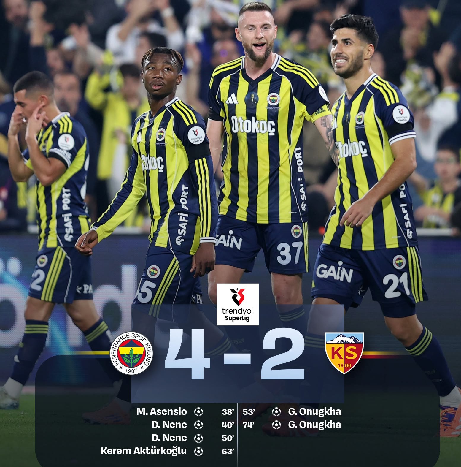 Fenerbahçe, Kadıköy’de 3 puanı 4 golle aldı.