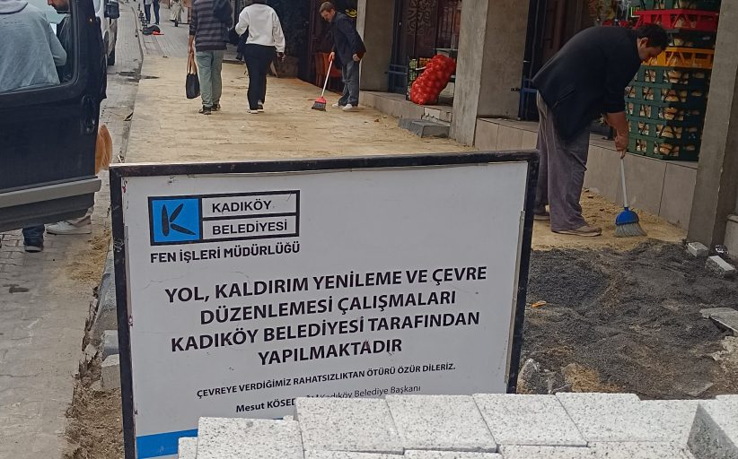 Sarraf Ali Sokak’ta kaldırım yenileme çalışmaları