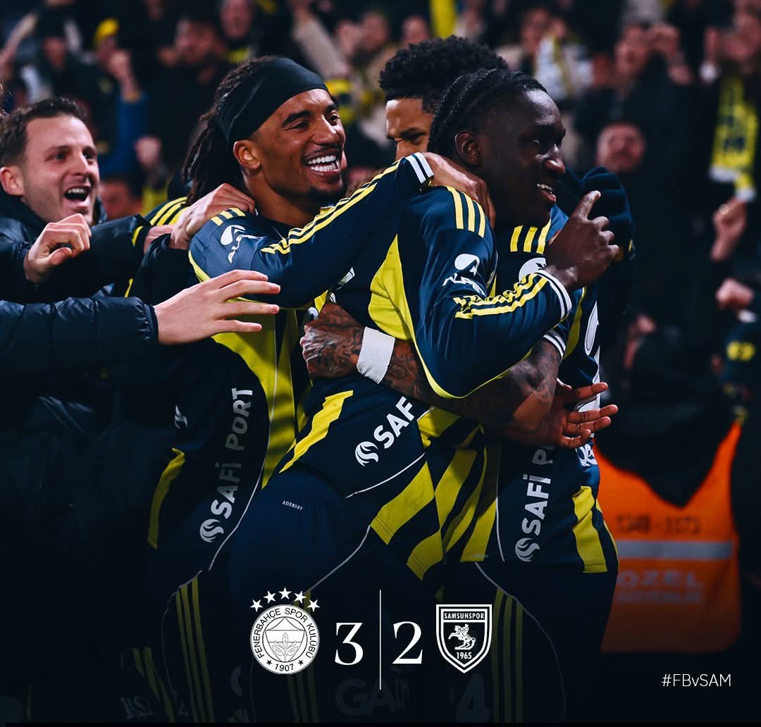 Fenerbahçe , Samsunspor karşında 90+5’te kazandı: 3-2