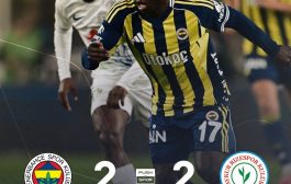 Şampiyonluk yarışında , Fenerbahçe için Rizespor karşısında uzatma dakikalarında önemli bir puan kaybı : 2 – 2