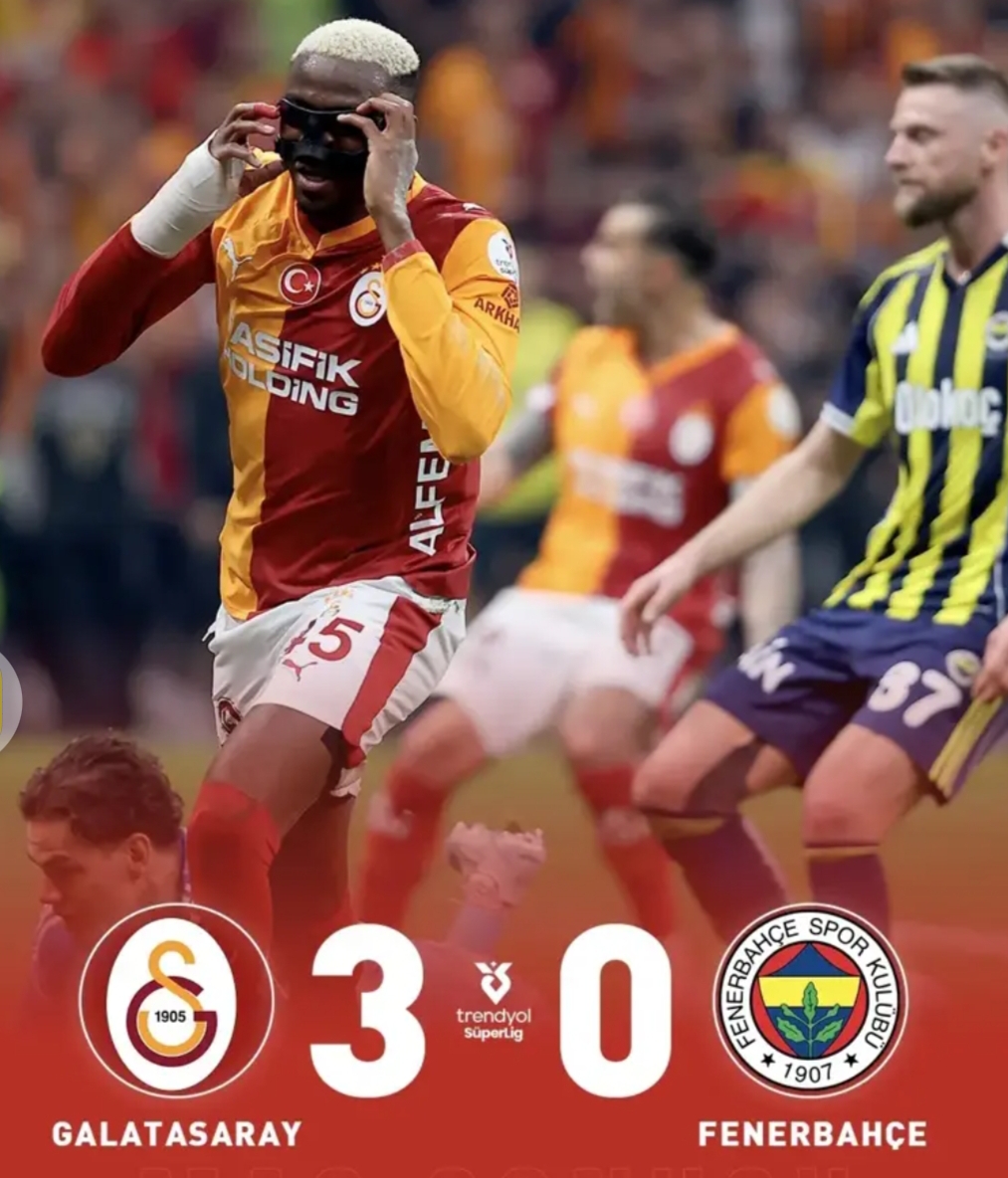 Derbinin Galibi Galatasaray’dan Şampiyonluğa Dev Bir Adım Galatasaray : 3 Fenerbahçe : 0