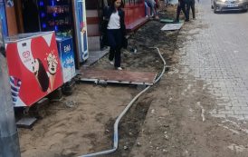 Sarraf Ali Sokak’ta kaldırımlar kazıldı