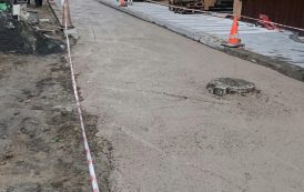 Sarraf Ali Sokak’ta yol kazasından sonra betonlama çalışmaları başladı